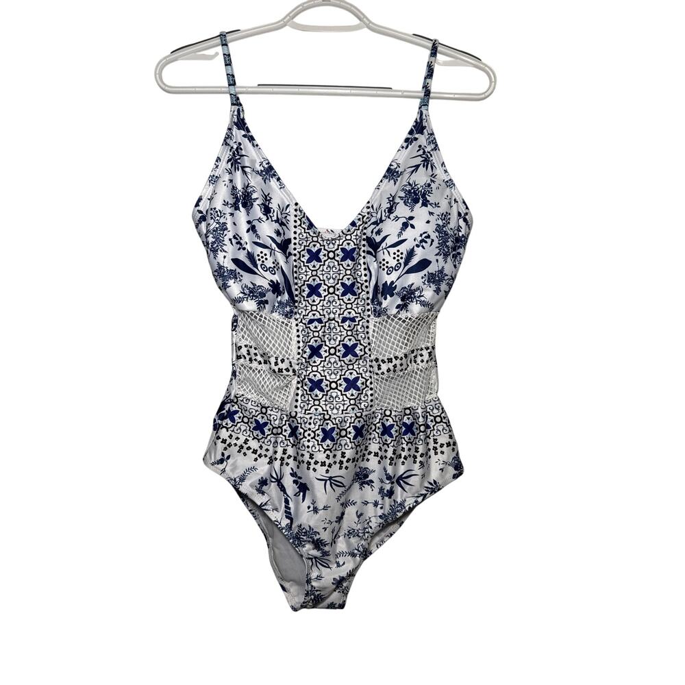 NWT WILA floral one piece swim suit womens medium resort cruise tropical‎